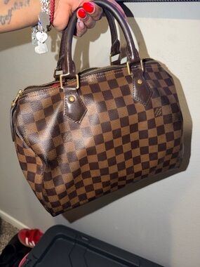 Louis Vuitton Brown Checkered Satchel